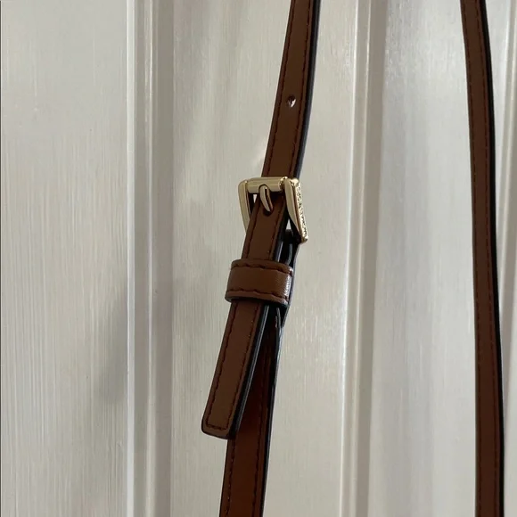 Michael Kors MiniSignature Brown Crossbody Bag with Gold Accents